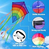 AESTEMON Kite for Kids Rainbow Diamond Kite Easy to Fly 64 x 75 cm 80 m Line view 2
