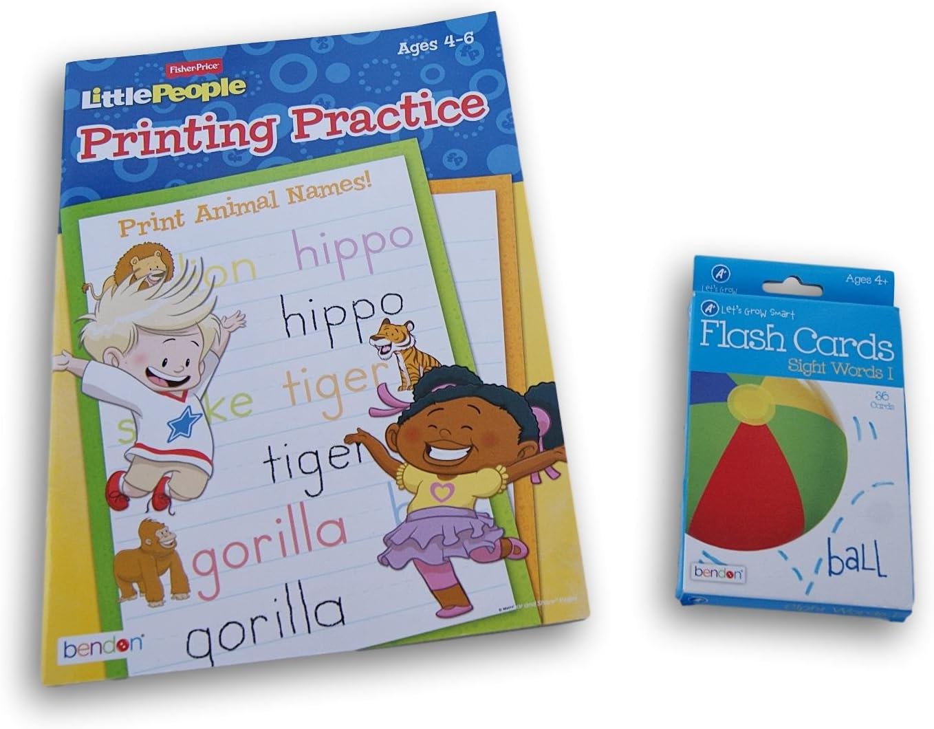 Little People Printing Practice Workbook and Crayola Sight Words Flash Cards -Bundle of 2 Items