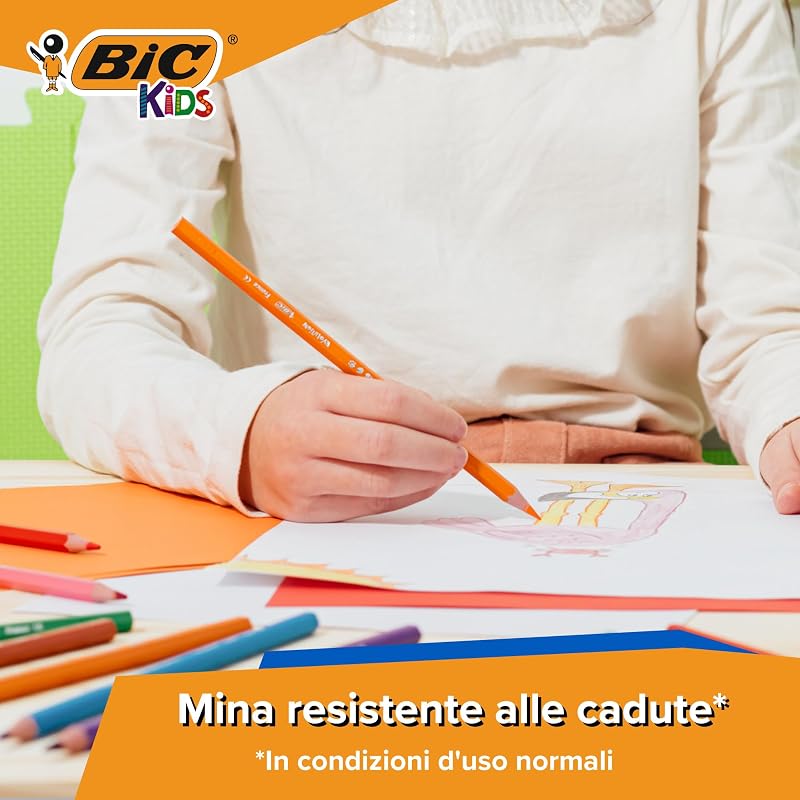 Kids Evolution Ecolutions Matite Colorate in Resina senza Legno Confezione da 24 Matite Colori Assortiti