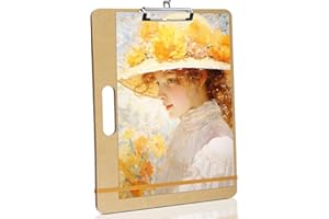 Mkobon 13" x 17" Sketch Drawing Board, Art Board with Handle, Sturdy Clip and Rubber Band, Portable Artist Clipboard Easel for Adults, Classroom, Studio Drafting, Watercolor, Painting Supplies Stuff