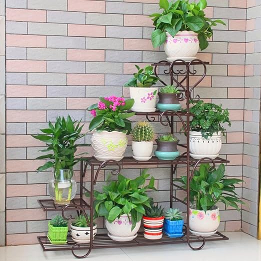 Asnvvbhz Metal Macetero Soporte para plantas Soporte para piso ...