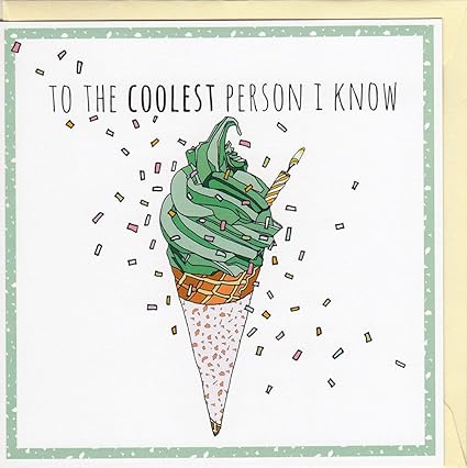 Vers Le Cool Personne I Know Insolite Glace Carte D Anniversaire Dessines A La Main Amazon Fr Fournitures De Bureau