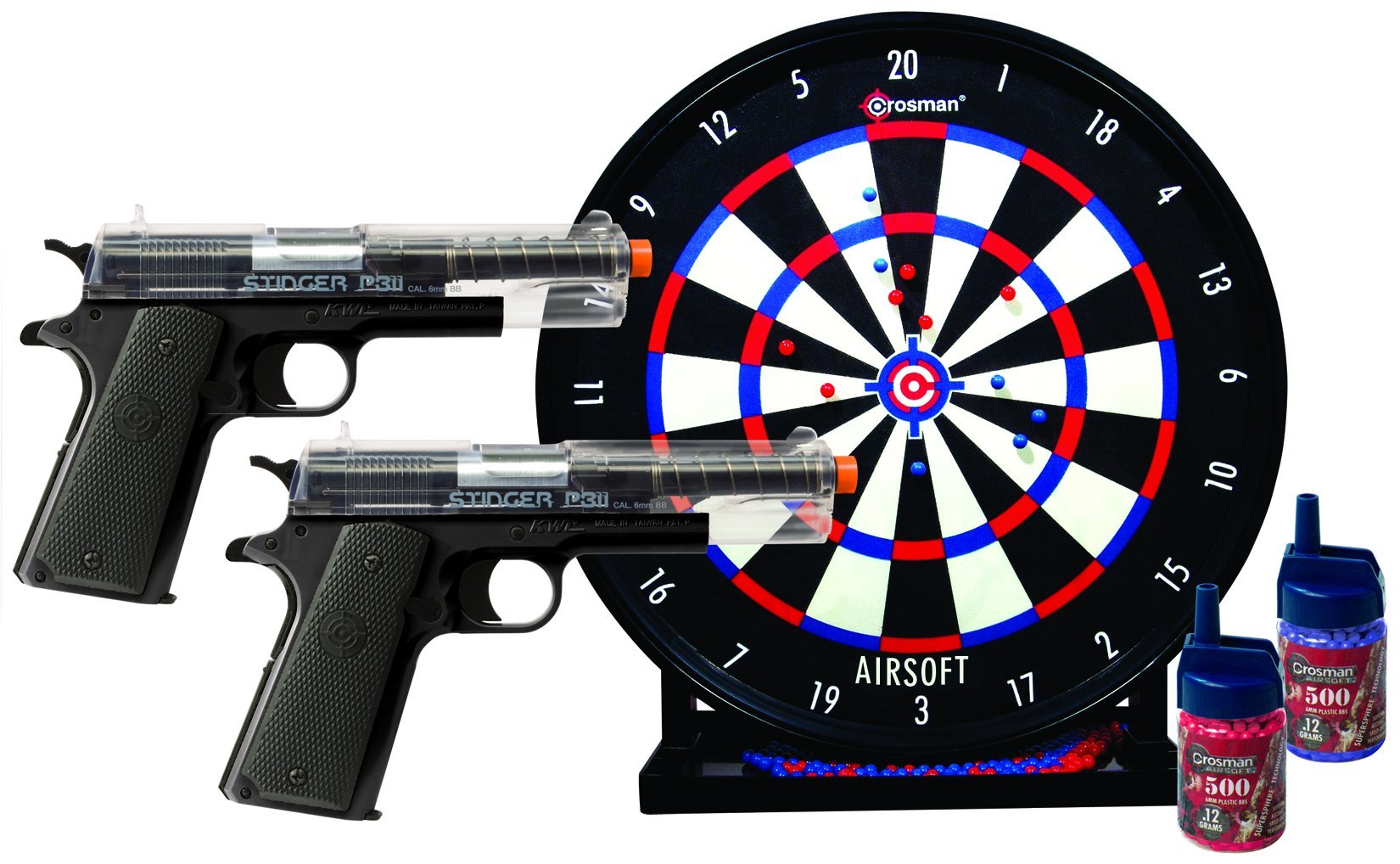 Game Face ASP311CDK Kit de pistola Airsoft con resorte, transparente/negro