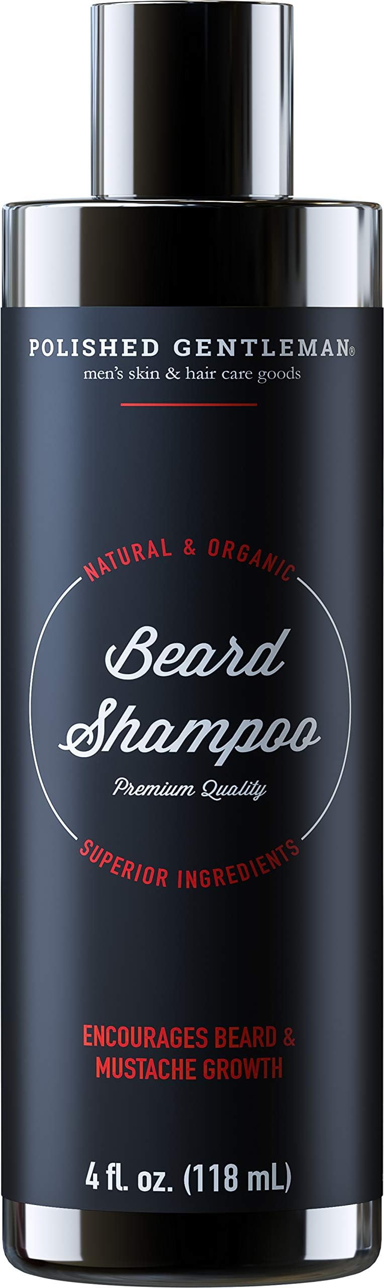 Beard Growth and Thickening Shampoo - with Organic Beard Oil - Beard Grooming kit - for Facial Hair Growth Shampoo - for Younger Looking Beard - (4oz) Small Beard - Made in USA