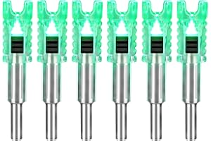 DEEPOWER Crossbow Lighted Nocks for Bolts 6 PCS with .285”/.297”/.300”/.305” Bushings LED Nock with ON/Off Switch