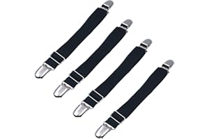 Loosco [4 Packs Elastic Adjustable Women's Boot Straps Pant Stirrups with Extra Heavy Sturdy Clip