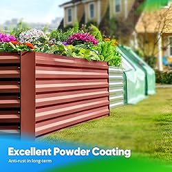 Quictent Galvanized Raised Garden Bed Metal Planter