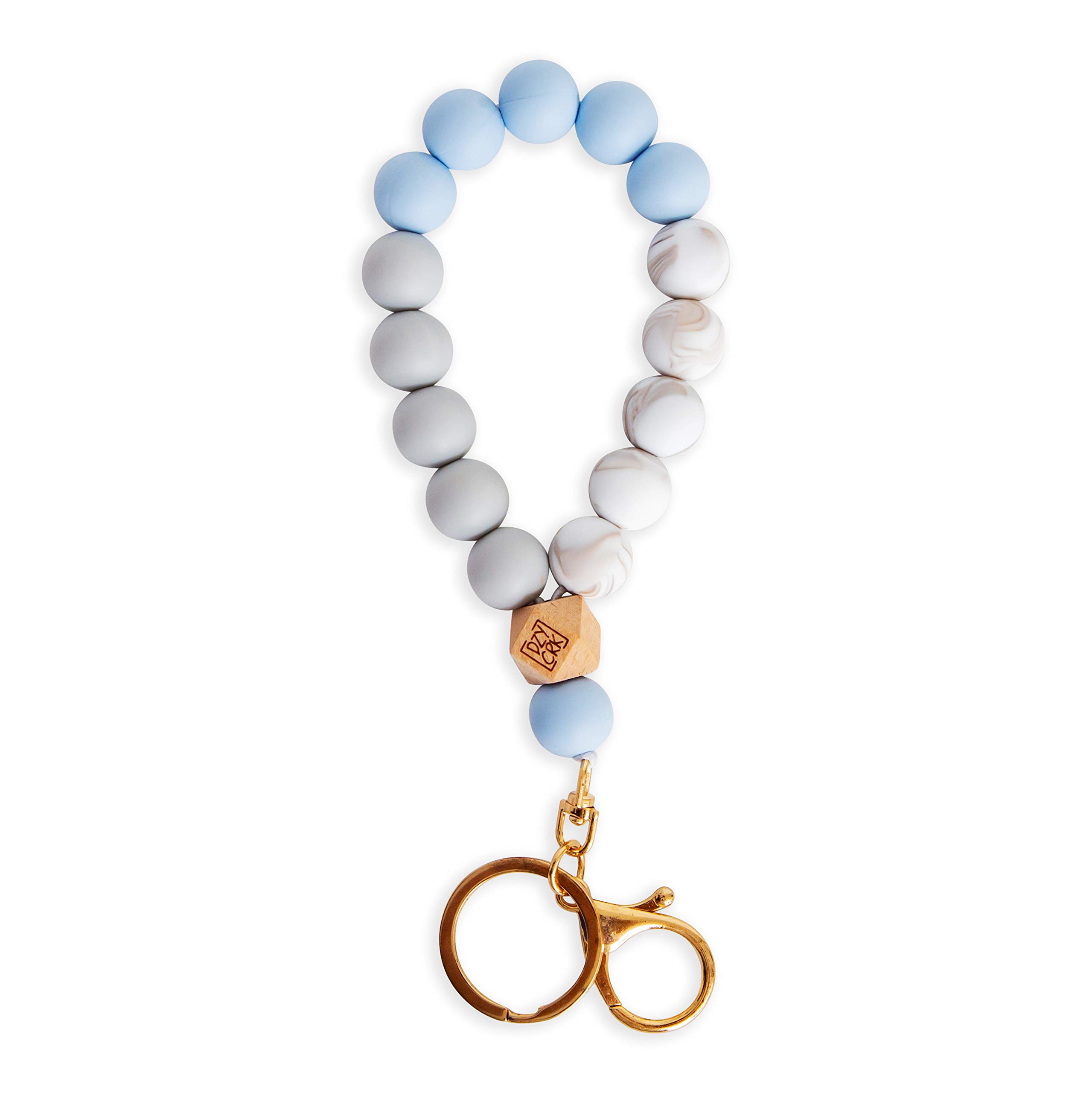 Dizzy Creek Designs Silicone Key Ring Bracelet for Women - Unique Stylish Beaded Bangle Wristlet Keychain