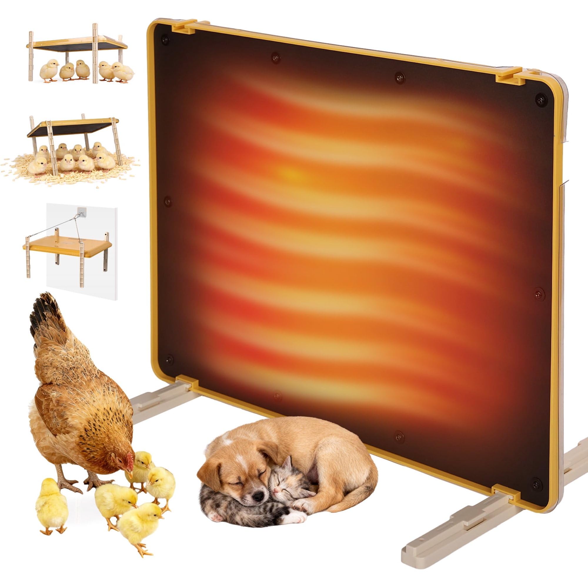 Photo 1 of PETEMPO Smart Chicken Coop Heater, 13 Temperature & 7 Timer Settings Chicken Heater, 200W Brooder Plate for Chicks for Winter, UL Certified