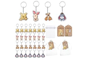 Ggjgrpx Winnie Baby Shower Favors, Gender Reveal Birthday Party Supplies, Thank You Winnie Keychain for Party