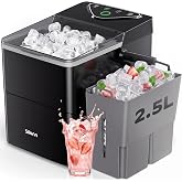 Silonn Countertop Ice Maker, Ice Makers Countertop with 2.5L Expandable Ice Basket &amp; 1.8L Water Tank, 26Lbs/24H, 9 Bullet Ice in 6 Mins, Self-Cleaning, 2 Ice Sizes for Home Kitchen