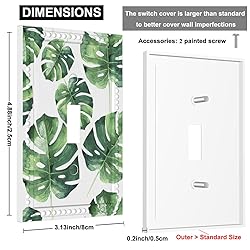 Cuitxrac Palm Leaf 1 Gang Light Switch Cover