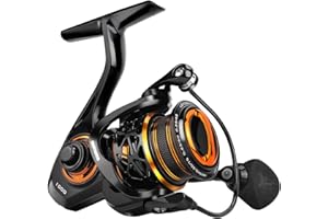 KastKing Zephyr Spinning Reels – 7+1/6+1 BB – Carbon Fiber Drag – Stainless Steel Shaft – Aluminum & CNC Spool – Black/Green/Orange – Sizes 500/1000 SFS – ICE Fishing Ready Reels!