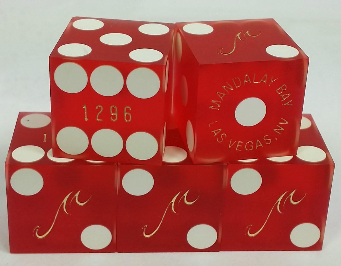 Stick of 5 Mandalay Bay Casino Las Vegas NV Matching Numbers Used DICE