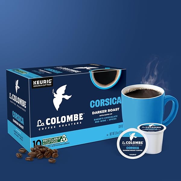 LA COLOMBE® COFFEE ROASTERS CORSICA DARK ROAST COFFEE, SINGLE SERVE KEURIG® K-CUP® PODS, 10 COUNT BOX