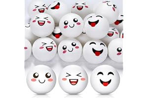 ShinyRelief 24 PCS Table Tennis Balls Novelty Face 3 Special Emotion Cute Table Tennis Balls Accessories for All Golfers Christmas Birthday Gift Fun Table Tennis Gift