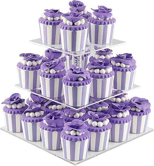 DYCacrlic 3 Tiers Party Cupcake Stand, Tiered Wedding