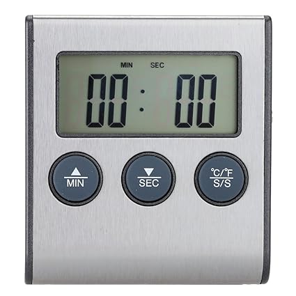 Albio Digital Thermometer with Probe Timer Timing and Alarm Function for Cooking