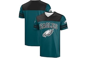 FOCO NFL Men's Officially Licensed Primary Logo Team Color Wordmark Game Day V-Neck Football Top