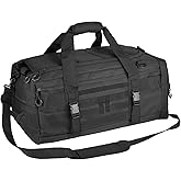 Hannibal Tactical 50L Large Duffle Bag, 3-in-1 Tactical Backpack MOLLE Pack for Sports/Gym/Outdoor, Black