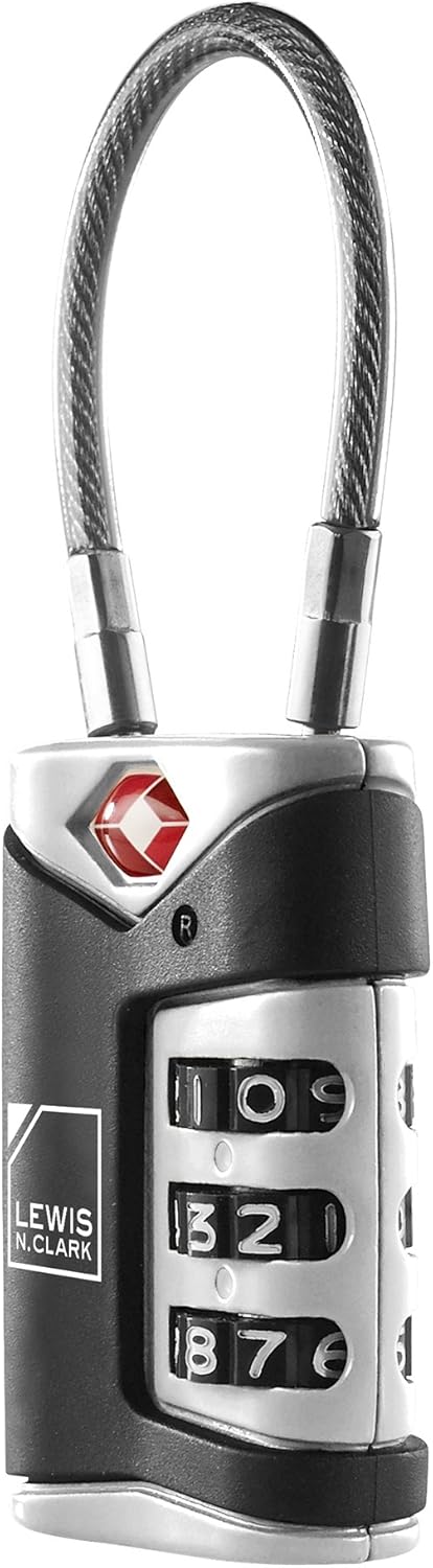 4014648 Lewis N Clark Travel Sentry Cable Lock 2 Pack black