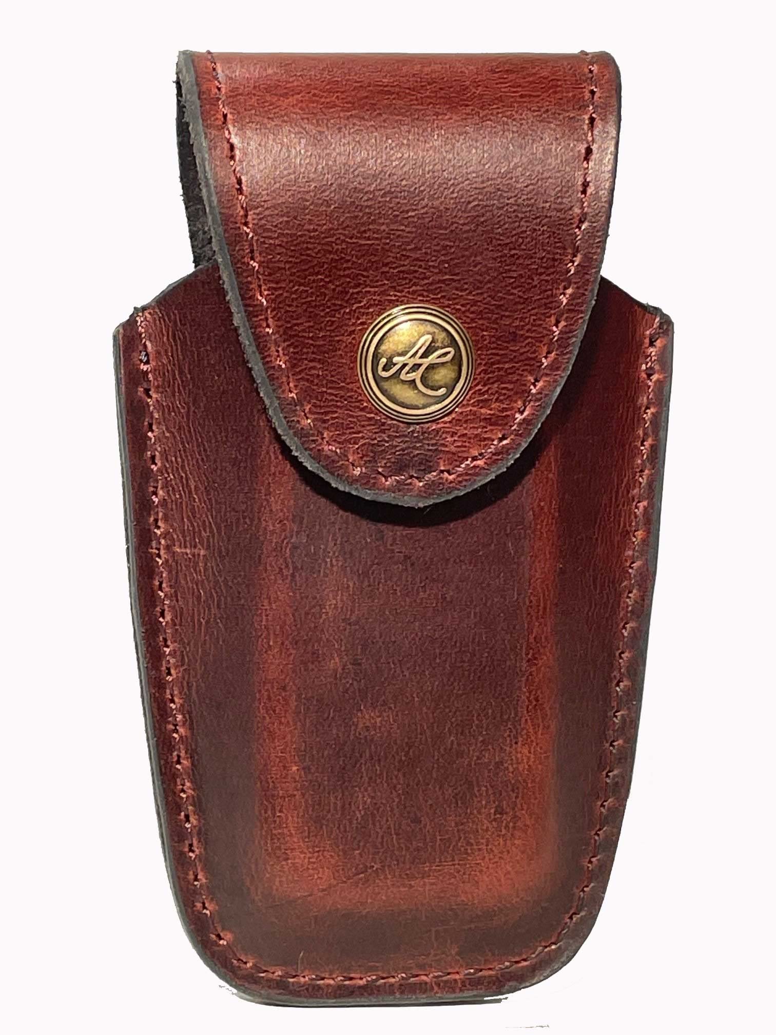 Alston Craig Vintage Leather Pouch Sheath Case [Compatible with Victorinox Swiss Army Tool] [(5-8 Layers) Huntsman, Swiss Champ, Hiker, Climber, Cybertool, Handyman ] with Belt Loop - Brown