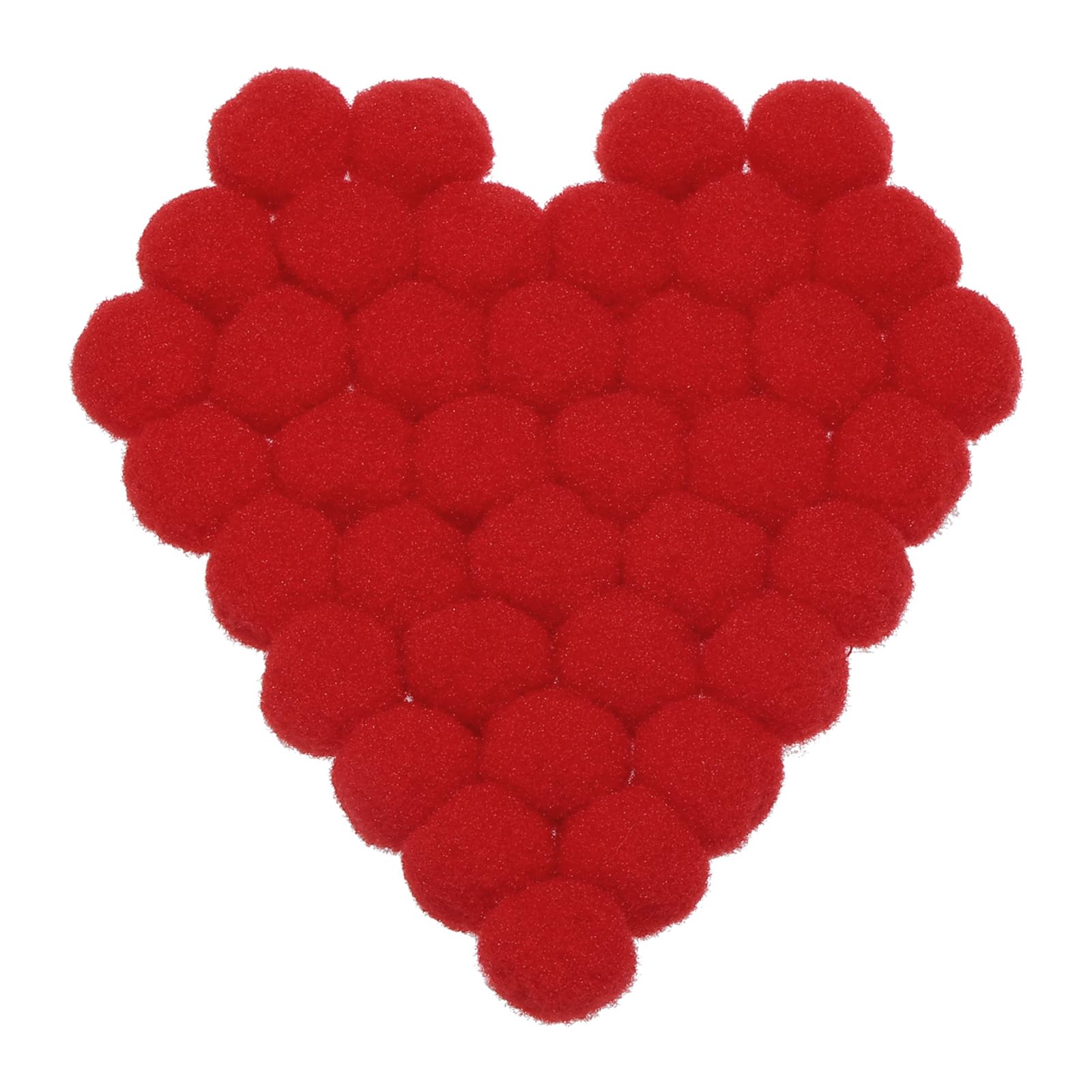 Rebower Soft and Fuzzy Balls Rainbow Craft Pom Fabric - 0.59 Inch/Bright Red / 300PCS for DIY Creative Crafts Projects Decorations