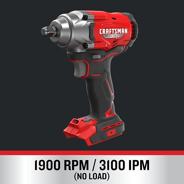 CRAFTSMAN V20 CORDLESS IMPACT WRENCH, 1/2 INCH, BARE TOOL ONLY (CMCF921B)