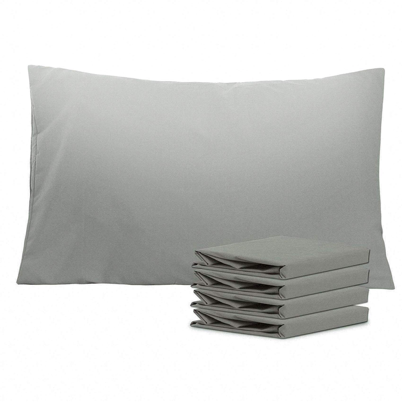NTBAY 4 Pack 100% Brushed Microfiber Plain Pillowcases, 1800 Super Soft and Cozy, Wrinkle, Fade, Stain Resistant with Envelope Closure Bed Pillow Cases, 50x75 cm, Smoky Grey