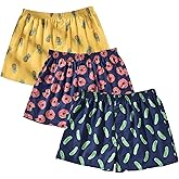 Mens Boxer Shorts for Men 100 Cotton Funny Sleep Short Inseam Woven Pattern Plaid Pajamas Multipacks