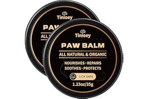 Tinioey All-Natural Lick Safe Dog Paw Balm for Dogs & Cats | 2 Pack Dog Paw Pad Balm Paw Protector, Moisturizer & Soother for Dry Cracked Paws & Noses | Snout Soother for Dogs (1.23oz*2)