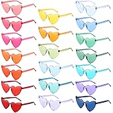 10/20 Pack Star/Heart Shape/Round/Butterfly/Cat Eye/Rectangle/Fire Rimless Tinted Party Sunglasses Color Glasses