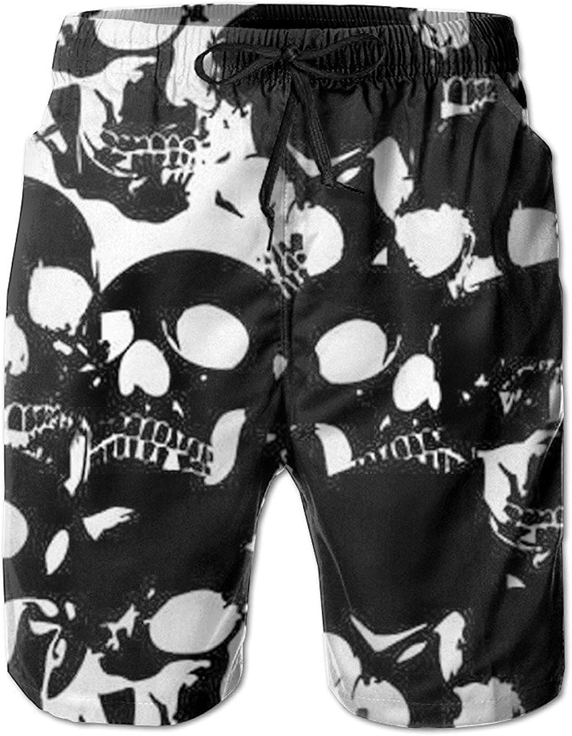 Roue Swim Trunks Pirate Skull Pattern Men's Summer Casual Swimming