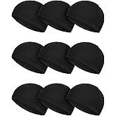 SATINIOR 9 Pieces Cooling Skull Caps Helmet Hard Hat Liner Bald Cap Sweat Wicking Running Beanie Cycling for Men Women