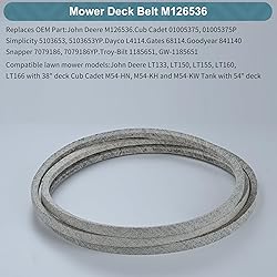 1/2 x 114'' Mower Deck Belt for John Deere M126536