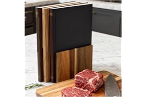 Kitchen Cutting Boards with A Stand 3Pcs/Set Book-Shaped Wooden Chopping Boards for Cheese Meat Fruits Vegetables