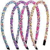 ROBOHOOK 4Pcs Candy Headbands for Girls, Thin Cute Sprinkle Donut Headband, Non Slip Fashion Head Bands - Hair Accessories(Colorful)
