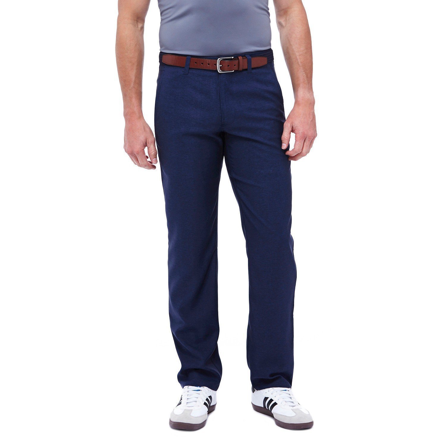 Haggar H26 Men's Move Active Fit Pants Heather Navy 32x32 best dr