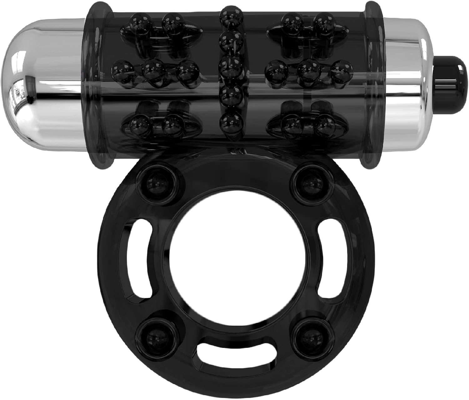 So Divine Thriller 2in1 Vibrating Cock Ring with a Removable Bullet, Black - Image 3