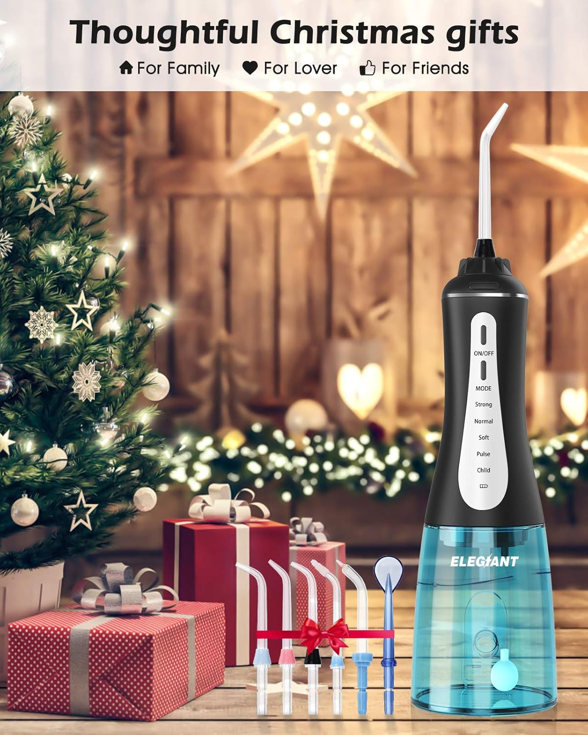 ELEGIANT Water Flosser for Teeth, 5 Modes Cordless Dental Oral Irrigator Rechargeable with 350ML Cleanable Water Tank, IPX7 Waterproof, Teeth Cleaner for Home, Travel, Braces and Bridges Care: Beauty