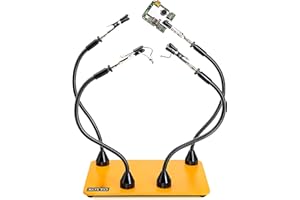 KOTTO Third Hand Soldering Tool PCB Holder Four Magnetic Based Flexible Metal Arms Helping Hands Crafts Jewelry Hobby Worksho
