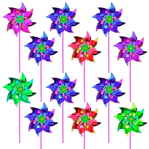 Dazzling Toys Spin Wheel Decor – 12 Wind Spinners for Yard