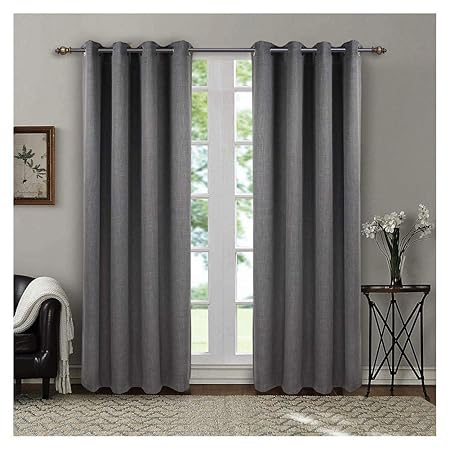 Singinglory Taupe Grey Curtains Blackout 2 Panels With 2 Tiebacks