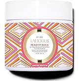 LaLicious Peachy Keen Extraordinary Whipped Sugar Scrub - Limited Edition Exfoliating Body Scrub with Creamy Peach & Jasmine Petals for Spring (16oz)
