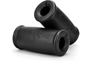 Yes4All Thick Dumbbell Handles Grips, Firm Rubber Barbell Grips, Great for Increasing Forearm Strength, Weightlifting, Muscle Building, Cable Attachments