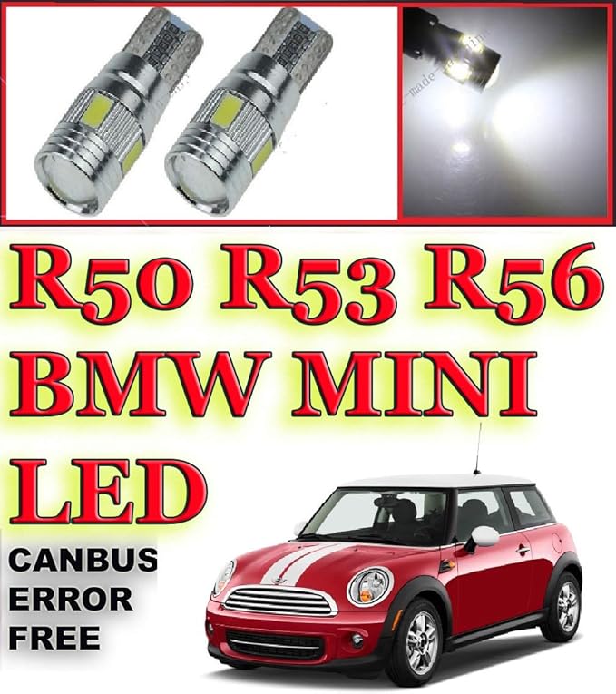 2 x LED Mini Cooper R50 R53 R56 20002014 Xenon White LED Side Light