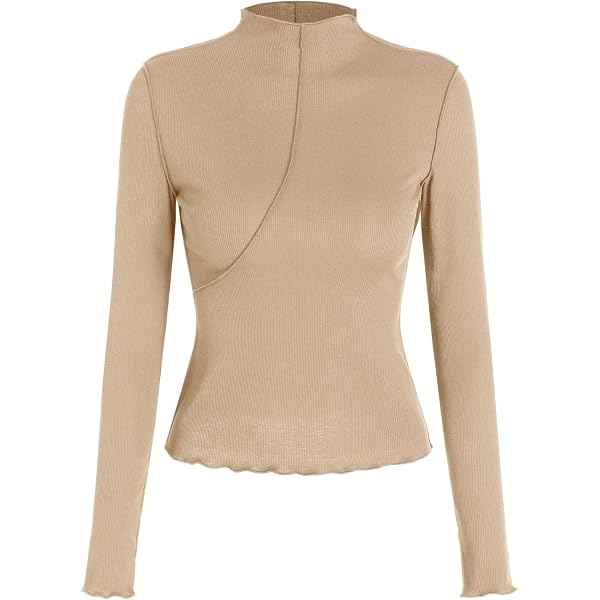CIDER Stand Collar Ruched Long Sleeve Tee: Carmine, XS at Amazon