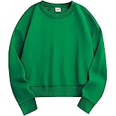 Stelle Cropped Sweatshirts for Women Cotton Long Sleeve Crop Tops Crewneck Pullover Oversized Sweater