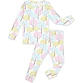 moimoln Sibling Matching 6M-8Y Soft Warm Cotton Modal Character Long Sleeve Snug-Fit Pajama Long Sleeve Sleepwear Daily