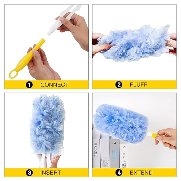 LATEFV DUSTER REFILLS FOR SWIFFER HEAVY DUTY REFILL DUSTER KIT, MULTI SURFACE 360 DUSTER, 30 COUNT HEAVY DUTY DUSTER REFILLS WITH 2 HANDLE